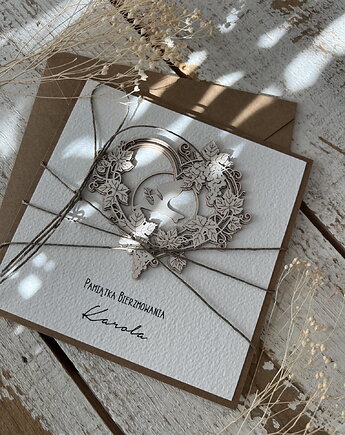 Ręcznie robiona kartka na bierzmowanie z personalizacją, sorte