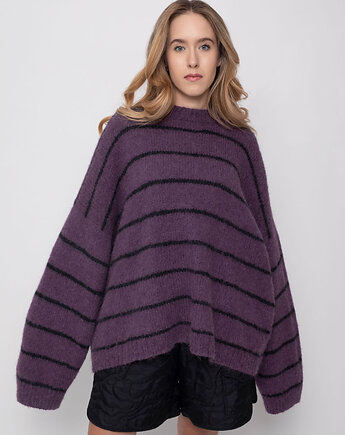 Handmade Lazy Lines Sweater - Plum, Dear Ursula