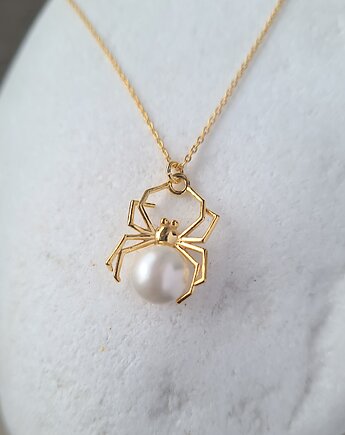 Pająk z białą perłą- naszyjnik, ISSI Jewelry