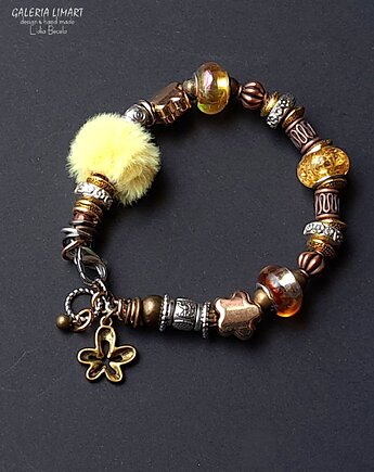 Bransoletka typu Pandora tricolor z puszkiem Uroczy PREZENT handmade, Galeria Limart