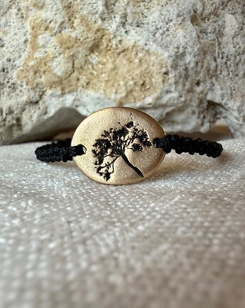 Bransoletka sznurkowa z detalem z brązu, Metalova Magia