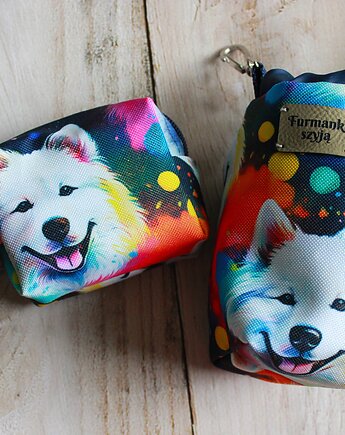 Zestaw saszetka na smaczki i woreczki # samoyed, Furmanki Szyją
