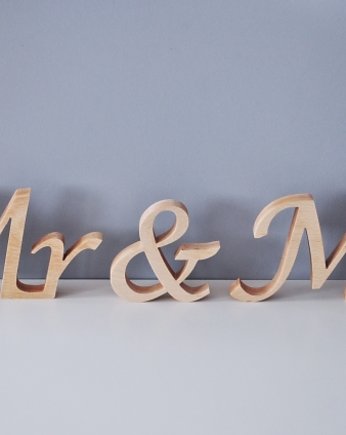 Drewniany napis Mr & Mrs, Drewniane dodatki
