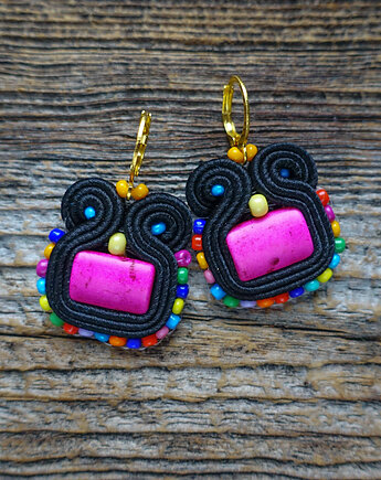 Kolorowe  kolczyki soutache, Mró Soutache