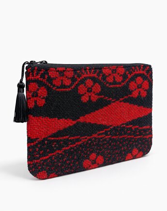 Większa kosmetyczka z tkaniny ludowej, kapotka