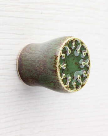 Gałka do mebli zielono-brązowa, wz.9, pracowniazona