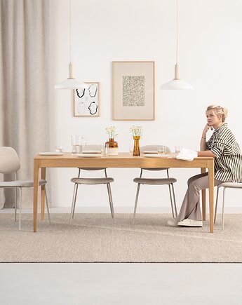 HYGG - Stół rozkładany do jadalni z litego drewna dębowego, Mo Woodwork