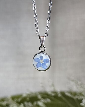 Wisiorek z niezapominajką, zkwiatem