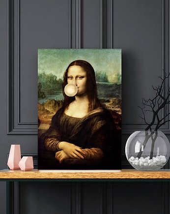 Plakat Mona Lisa ze złotym balonem, OKAZJE - Prezent na Parapetówkę