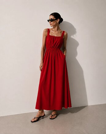 Sukienka Sole red tencel, Patchouli