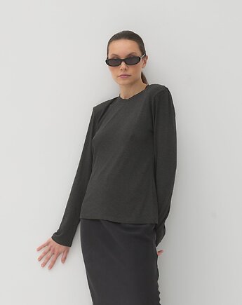 Longsleeve sweter Let's talk grafitowy, Patchouli