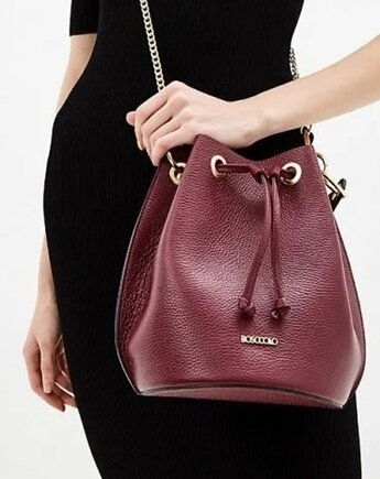 Torebka skórzana - worek bordowy  (5795), BOSCCOLO