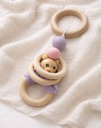 Drewniana zawieszka sensoryczna dla niemowlaka, Mymami