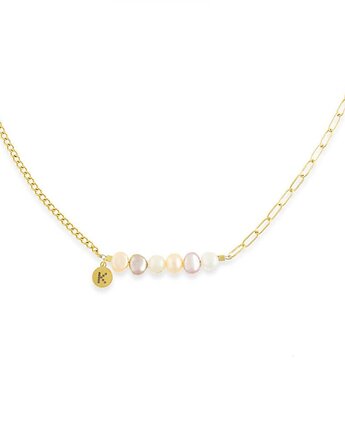 Baby Bestseller! Naszyjnik z trójkolorowymi Perłami Pozłacana stal szlachetna, Kulka Bransoletki
