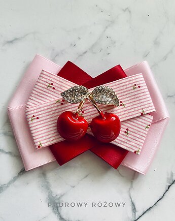 Brosza z kolekcji z wisienkami z  Wiśnia, Pudrowy Różowy