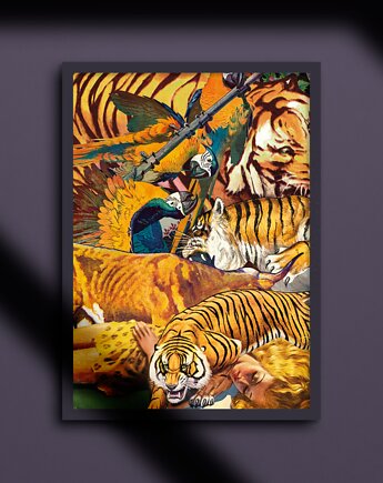 Kolaż / plakat dekoracyjny tygrys TIGER DREAMS, Something Weird Collage
