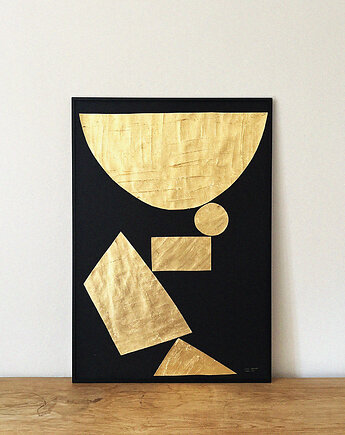 Kompozycja graficzna "Balans II" format B1 w czarnej ramie, Zuzanna Malinowska Studio