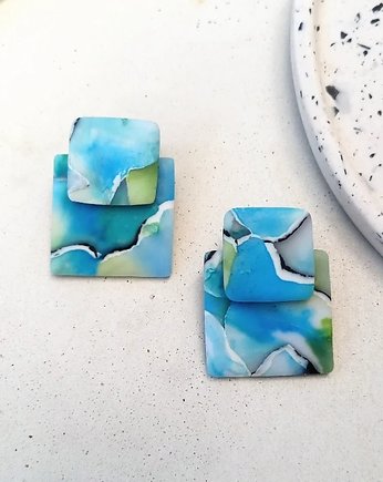 Kolczyki kwadraty Fantasia Ocean, Hellaclay