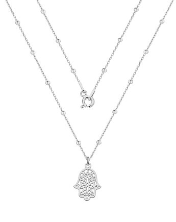 Naszyjnik srebrny hamsa, ręka fatimy, MYNESS