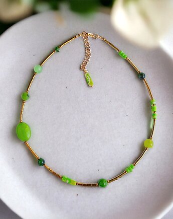 Naszyjnik GREEN : choker : summer collection - ZIELONY NASZYJNIK, kaktusia