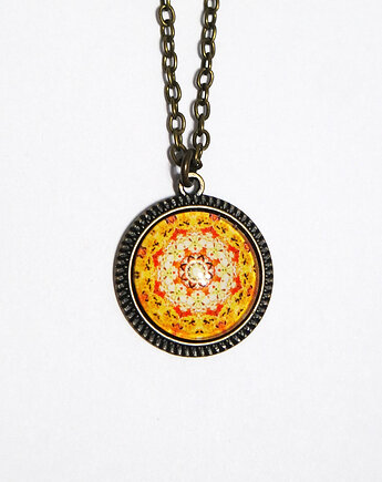 Medalion - Pomarańczowa mandala - mały, brąz, yenoo