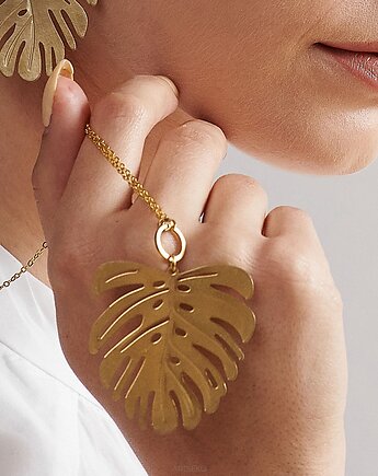 Naszyjnik z dużym liściem monstery Iaso, Artseko