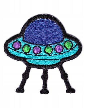 Naszywka naprasowanka UFO SPODEK termoprzylepna haft dla dzieci 4,6x4,7cm, Wyszywane