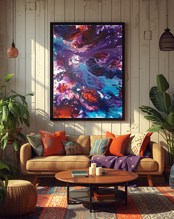 Duży obraz abstrakcyjny 100x120 cm, Joanna Bilska