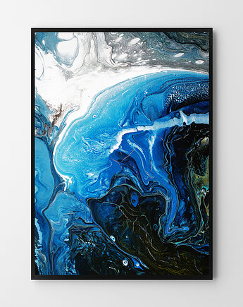 Plakat  Dark Blue - abstrakcja, HOG STUDIO