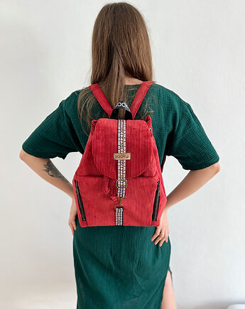 Plecak sztruksowy boho chilli, sacky bag