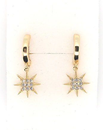Kolczyki kółka z gwiazdkami pozłacane, VENA Jewellery