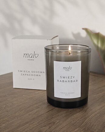Świeca sojowa zapachowa Świeży Rabarbar 220 g, Malvhome