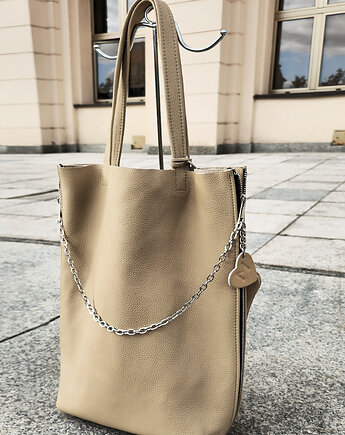 Beżowa torba ze skóry, modeMania