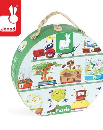 Puzzle dla dzieci w walizce traktor Janod 3+, OSOBY - Prezent dla dziecka