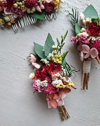 Butonierka ślubna dla pana młodego, Mudryk Viktoria Dried Flowers