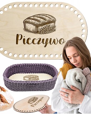 Baza drewniana do koszyczka Dno do szydełkowania OWALNA 16x27cm NA PIECZYWO, smxdsgn