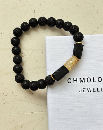 Bransoletka męska Cytryn i Turmalin, Chmolowska Jewellery