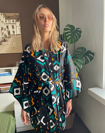 Kimono Green Love butelkowa zieleń/czerń, Pintera