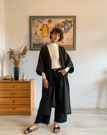 Kimono MIRA long / czarne, BAMBA Concept