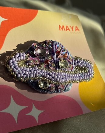 Broszka "Planeta" ręcznie haftowana, Maya Design