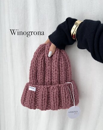 Czapka Nordic 100% wełna *winogrona*, GANGSTA KNIT