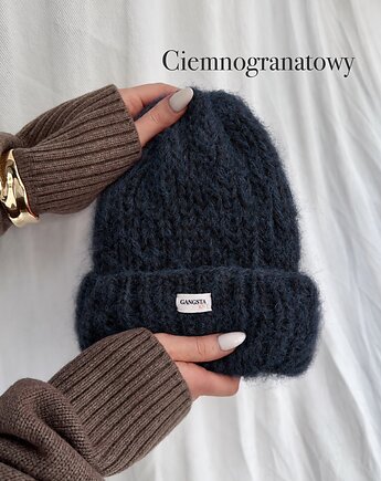 Puszysta czapka Cloud wełna merino alpaka *ciemnogranatowy*, GANGSTA KNIT