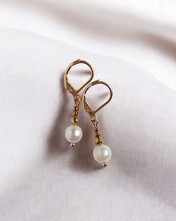 Kolczyki : perły naturalne : drobne kolczyki : bigle zamknięte, kaktusia