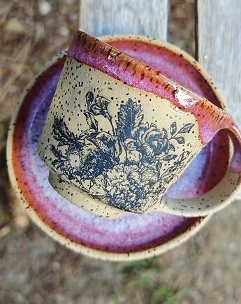 Filiżanka SPRING ze spodkiem, 100 ml, MONIfaktura