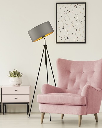 Lampa stojąca na trójnogu do sypialni MALMO GOLD, LYSNE