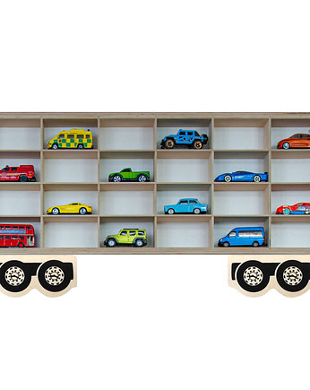 Garaż na samochodziki Hot Wheels , Półka przyczepa ciężarówki, OSOBY - Prezent dla dziecka