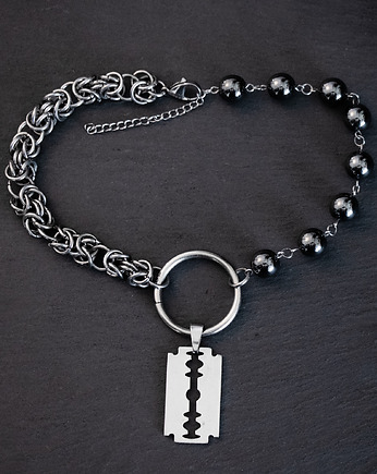 Chainmail goth style * Dark Razor Choker * stal nierdzewna, youcore.exe