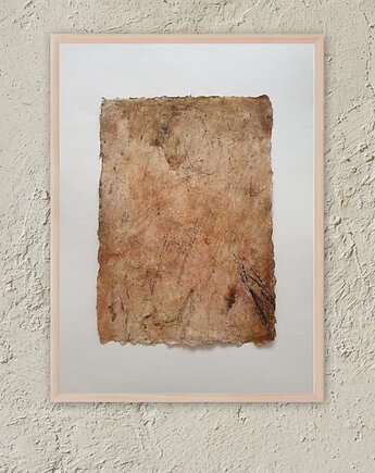 Abstrakcja wabi sabi nr 05, pigmenty ziemne, akryl, naniby