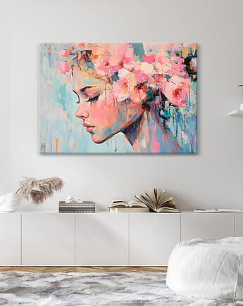 Obraz na płótnie - 100x70 cm Kolorowy portret (1-0577), raspberryEM