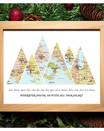 Plakat Personalizowana mapa, nasza historia, 6 miejsc, wejustlikeprints